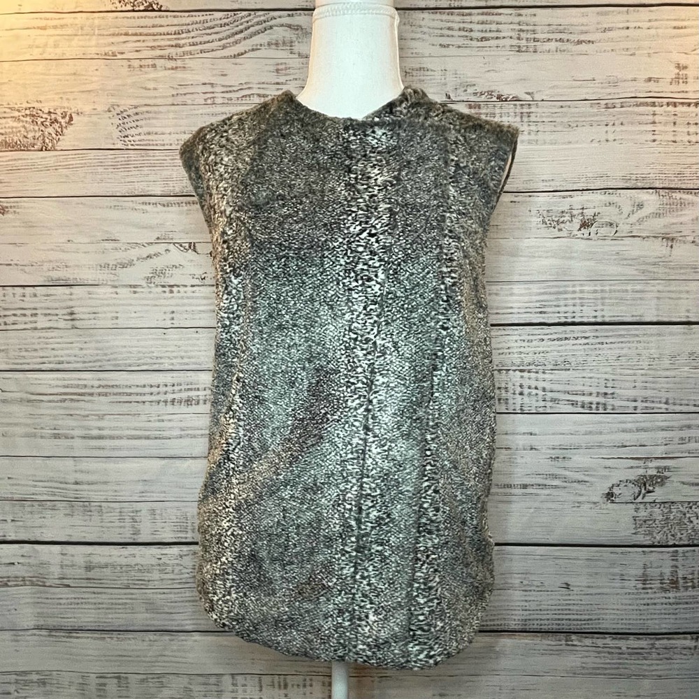 RACHAEL Rachel Roy Faux Fur Snakeskin Pattern Moto Zip Lined Vest Size Large